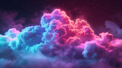 Colorful glowing neon clouds abstract background. Generative AI - 793603851