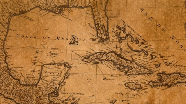 Historical map of the Gulf of Mexico and Caribbean