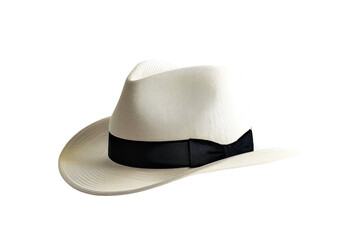 White Hat With Black Ribbon