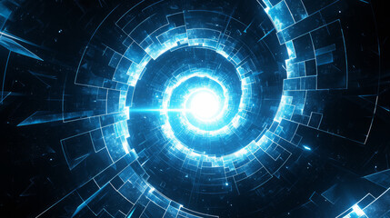 Technology background with blue halo spiral