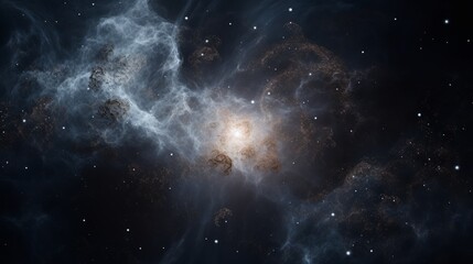 A celestial body surrounded by cosmic dust