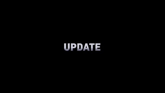 UPDATE glowing light wipes the effect on text. and Smooth animated typography appeared in slow motion with a black background and YouTube end video animation. 