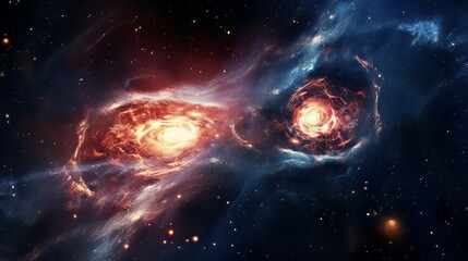 A cosmic collision between galaxies in deep space