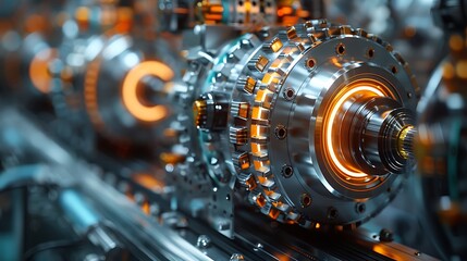 Explore the beauty of symmetry in a high-tech manufacturing facility, where robotic arms move in perfect unison, assembling intricate components with a precision that borders on artistry.