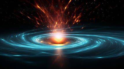 Simulated black hole in space created by an artist