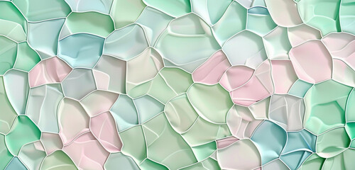 Soothing geometric net of organic shapes in serene pastel tones.