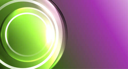 A vibrant green circle stands out on a bold purple background, creating a striking contrast. This colorful design would be perfect for automotive lighting or serveware inspiration
