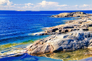 Rocky archipelago by the sea a beautiful sunny summer day
