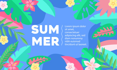 Vibrant Tropical Summer Banner Design.