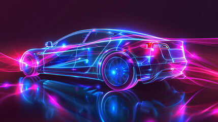 Electric vehicle autonomous driving future car design concept
