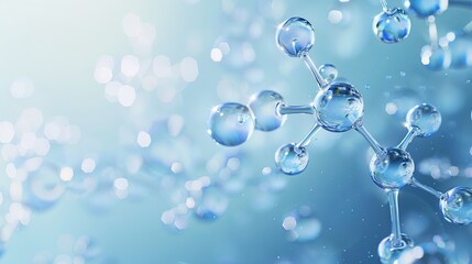 Vibrant Background: 3D Chemical Compound Formula Floating Amidst Bubbles, Science Concept