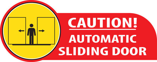 Automatic sliding door warning sign vector.eps