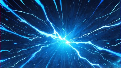abstract blue lightning sparks effects anime cartoon style background from Generative AI