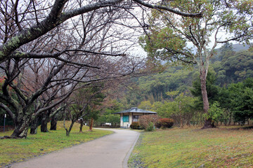 March 23, 2024: Tsushima Island Travel Monument to commemorate the marriage of Tokue-o, Princess Deokhye's Marriage Celebration Monument Kaneishi Castle Ruins Garden Tsushima Island, Nagasaki Prefectu