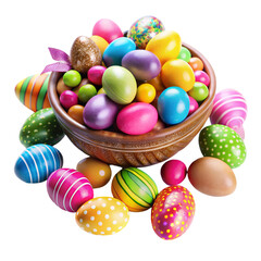 Obraz na płótnie Canvas Colorful Easter Eggs Candy Isolated On Transparent Background