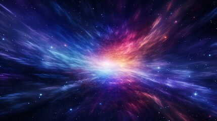 Cosmic hyper space warp with celestial explosions - obrazy, fototapety, plakaty
