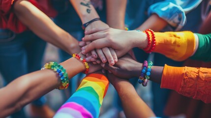 LGBTQ allies showing solidarity and support at a pride event. 