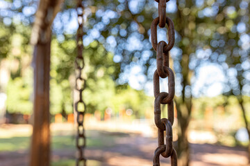 swing steel chain suspended in playground