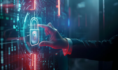 Futuristic Cyber Protection: Digital Locks Securing Network Data Streams