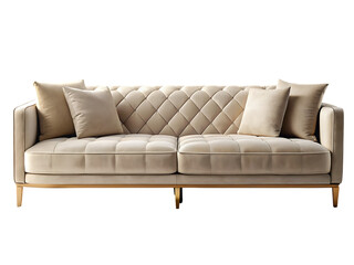 Elegant grey sofa with cushions