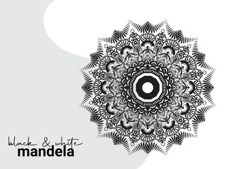 mandala, zentangle inspired illustration, black and white