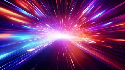 Naklejka premium Vibrant hyper zoom tunnel with cosmic energy
