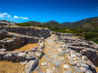 Traces of what may have been a passageway in the ruin Gournia Minoan Town (Pachia Ammos, Crete,...