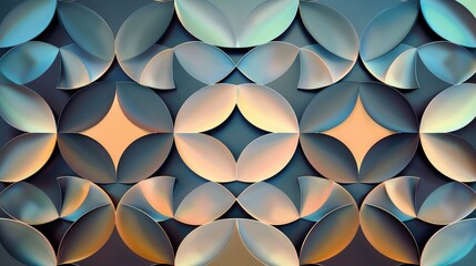 A modern geometric pattern with overlapping circles representing friendship circles. 