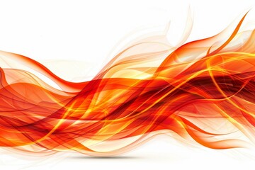 Energetic fiery flames dance on white backdrop, captivating with dynamic movement and intense warmth