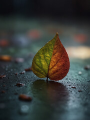 Serendipity Unveiled, Capturing the Solitary Luck Leaf Amidst Nature's Blur