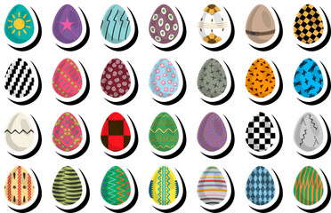 Illustration on theme celebration holiday Easter with hunt colorful bright eggs