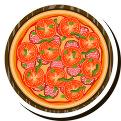 Illustration on theme big hot tasty pizza to pizzeria menu