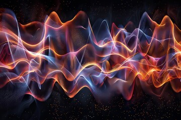Abstract graphic representation of sound waves in a captivating visual display