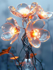 Glass lamp flower glass cup design art
