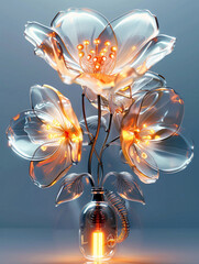 Glass lamp flower glass cup design art
