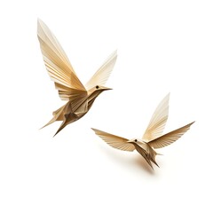 Origami Birds: Delicate and intricate origami birds in flight