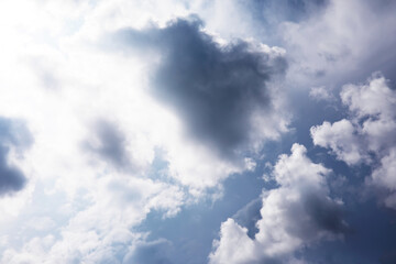 Sky landscape with clouds in pastel colors