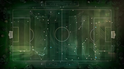 A tactical layout of a football pitch, with key historic Euro match moments plotted as star locations. 