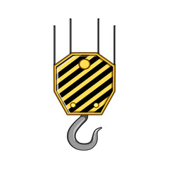 equipment crane hook cartoon. heavy construction, industrial safety, load hoist equipment crane hook sign. isolated symbol vector illustration