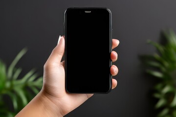 a Hand holding a smartphone with a screen