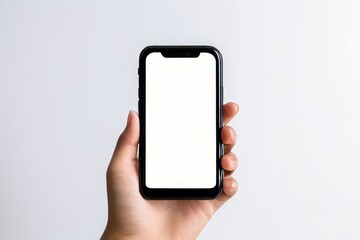 a Hand holding a smartphone with a screen