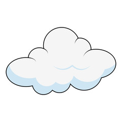 Cartoon Fluffy White Clouds on White Background. Vector Illustration Design.