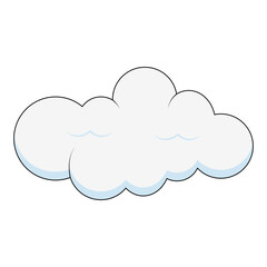 Cartoon Fluffy White Clouds on White Background. Vector Illustration Design.