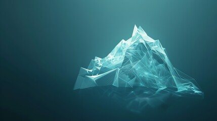 Abstract digital iceberg with glowing effect - Futuristic

