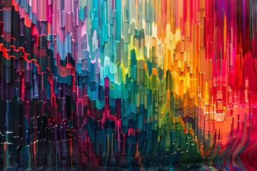 Creative interpretation of sound wave patterns in a colorful abstract design
