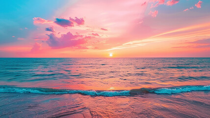 Colorful Sunset Over Sea