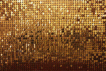 Shiny gold background made of circles. Backdrop rich luxury photo shoot. VIP