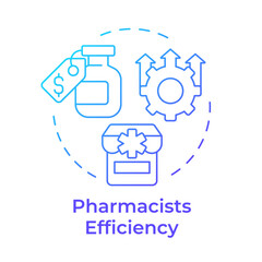 Pharmacists efficiency blue gradient concept icon. Efficiency increase, chemist shop. Round shape line illustration. Abstract idea. Graphic design. Easy to use in infographic, article