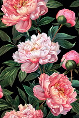 Fototapeta premium Peonies Flowers greeting card, wallpaper
