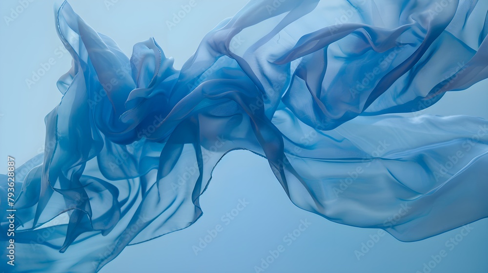 Canvas Prints floating blue fabric. abstract background.